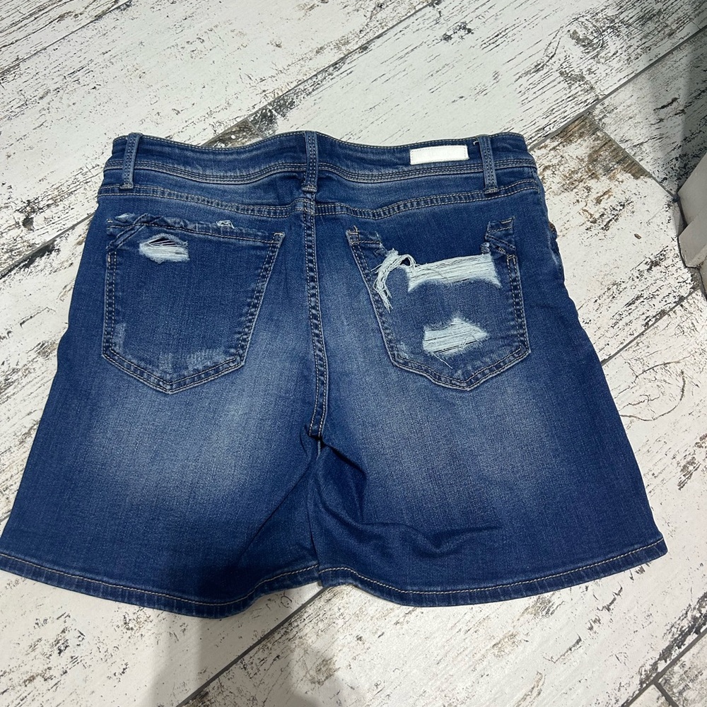 Buckle Black Distressed Denim Shorts